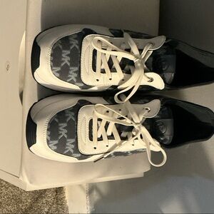 Michael Kors Monogram Navy and White Sneakers